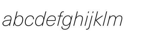 Neue Haas Unica Paneuropean Thin Italic
