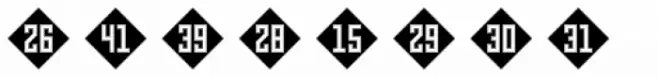 Numbers Style Three-Diamond Negative
