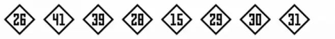 Numbers Style Three-Diamond Positive