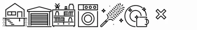 Square Line Icons Service Clean