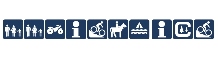 DNR Recreation Symbols font — Lorem ipsum body text preview