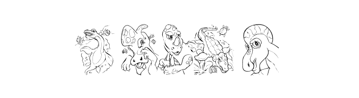 101! Color Fill  DinoZ  Free Fonts Download