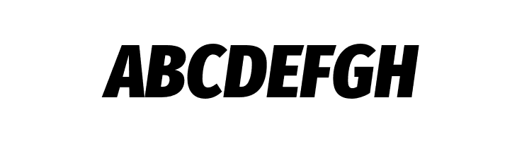 ABCDEFGH Fira Sans Condensed Heavy Italic Font