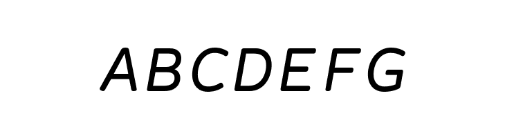 ABCDEFG Courier Prime Code Italic Font