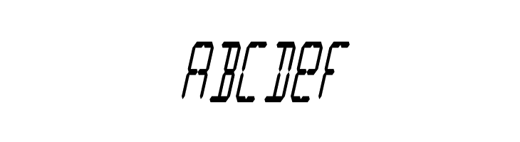 LCD Display: 14 Segment (Italic Condensed)  Free Fonts Download