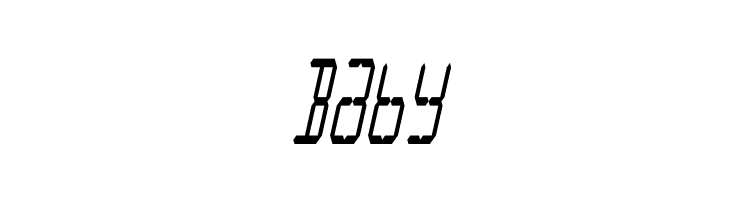 LCD Display: 14 Segment (Italic Condensed)  Free Fonts Download