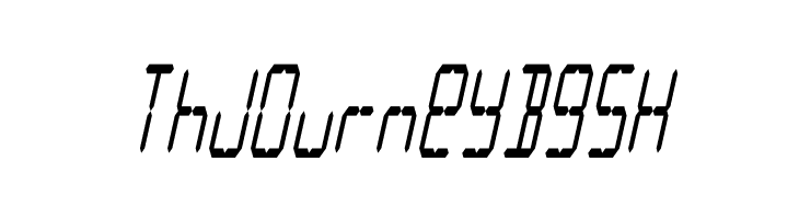 LCD Display: 14 Segment (Italic Condensed)  Free Fonts Download