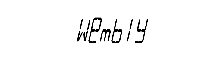 LCD Display: 14 Segment (Italic Condensed)  Free Fonts Download