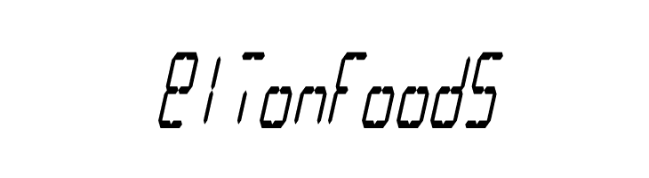 LCD Display: 14 Segment (Italic Condensed)  Free Fonts Download