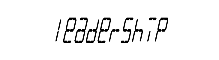 LCD Display: 14 Segment (Italic Condensed)  Free Fonts Download