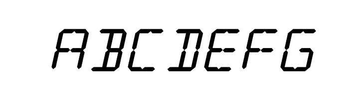 LCD Display: 14 Segment (Italic)  Free Fonts Download