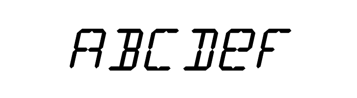 LCD Display: 14 Segment (Italic)  Free Fonts Download