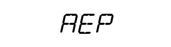 LCD Display: 14 Segment (Italic)  Free Fonts Download