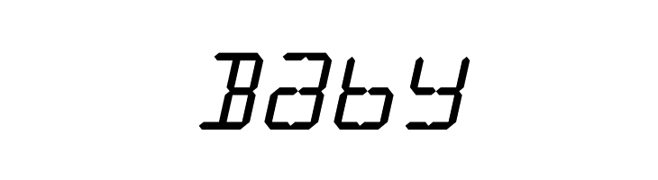 LCD Display: 14 Segment (Italic)  Free Fonts Download