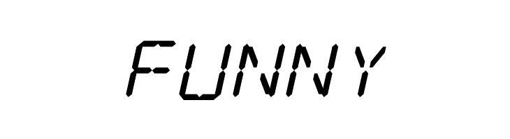 LCD Display: 14 Segment (Italic)  Free Fonts Download