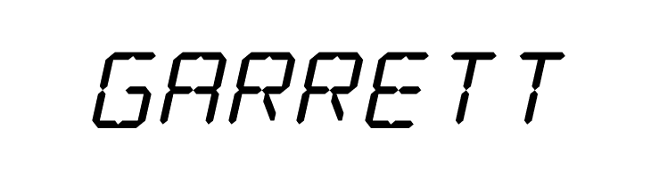 LCD Display: 14 Segment (Italic)  Free Fonts Download