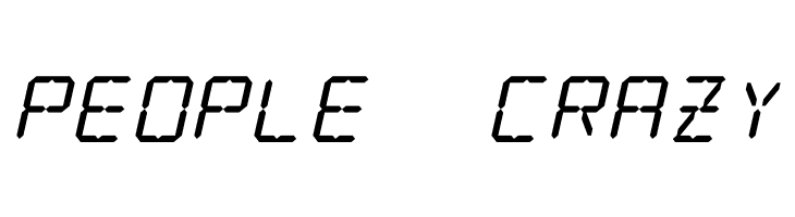 LCD Display: 14 Segment (Italic)  Free Fonts Download