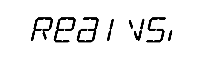 LCD Display: 14 Segment (Italic)  Free Fonts Download