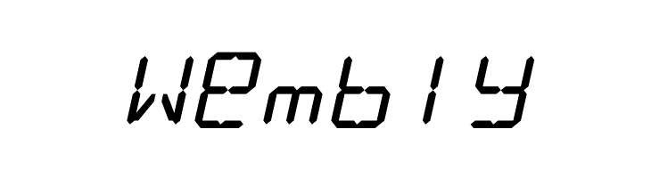 LCD Display: 14 Segment (Italic)  Free Fonts Download