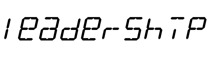 LCD Display: 14 Segment (Italic)  Free Fonts Download