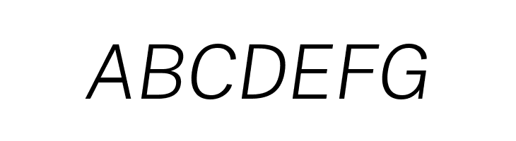 ABCDEFG Cheyenne Sans ExtraLight Italic Font