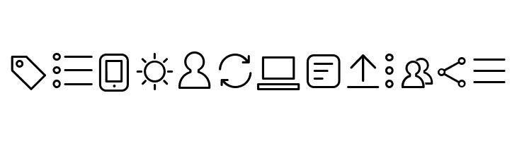 Arista Pro Icons ExtraLight  Free Fonts Download
