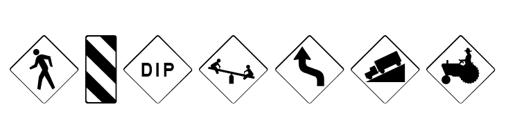 Road Warning Sign Medium  Free Fonts Download