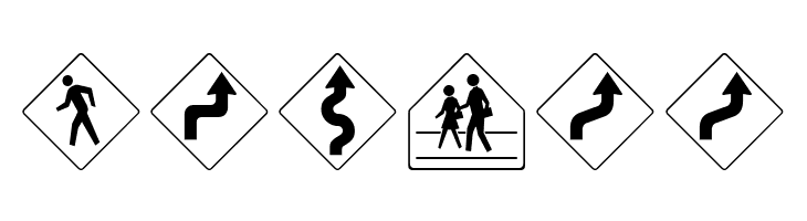 Road Warning Sign Medium  Free Fonts Download