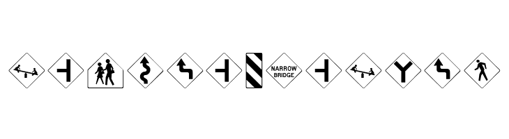 Road Warning Sign Medium  Free Fonts Download