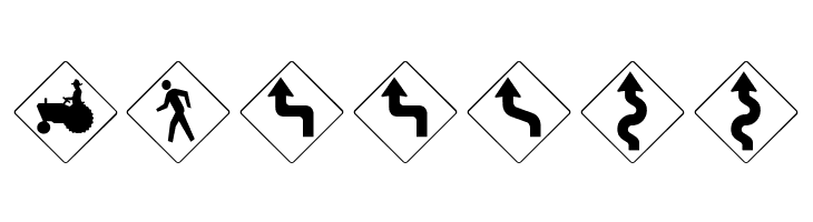 Road Warning Sign Medium  Free Fonts Download