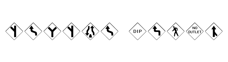 Road Warning Sign Medium  Free Fonts Download