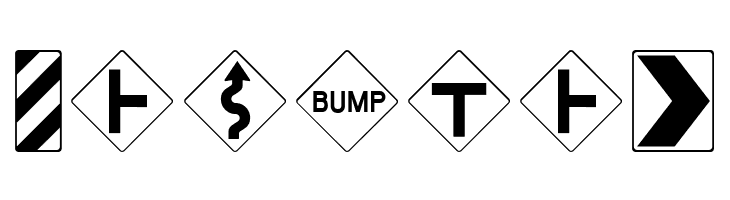 Road Warning Sign Medium  Free Fonts Download