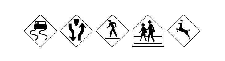 Road Warning Sign Medium  Free Fonts Download