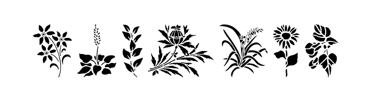 HFF Floral Stencil  Free Fonts Download