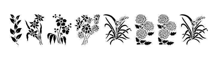 HFF Floral Stencil  Free Fonts Download