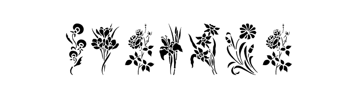 HFF Floral Stencil  Free Fonts Download