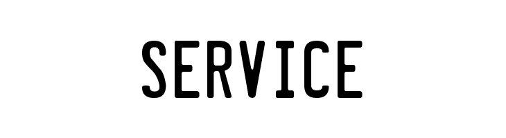 SERVICE License Plate Font