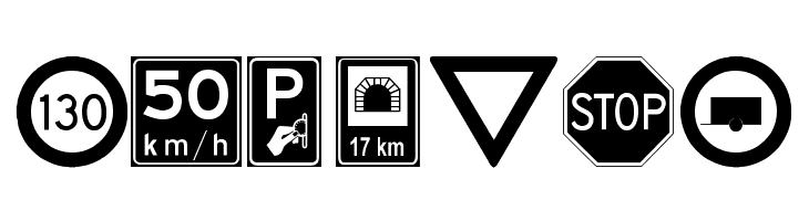 traffic signs tfb  Free Fonts Download