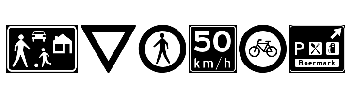 traffic signs tfb  Free Fonts Download