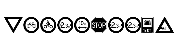 traffic signs tfb  Free Fonts Download