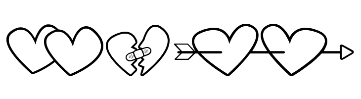 hearts and flowers for valentines  Free Fonts Download