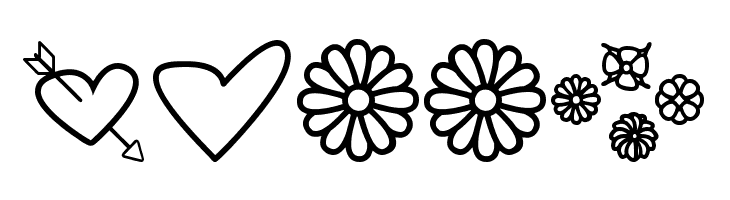 hearts and flowers for valentines  Free Fonts Download