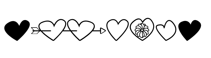 hearts and flowers for valentines  Free Fonts Download