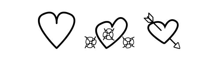 hearts and flowers for valentines  Free Fonts Download