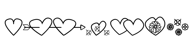 hearts and flowers for valentines  Free Fonts Download