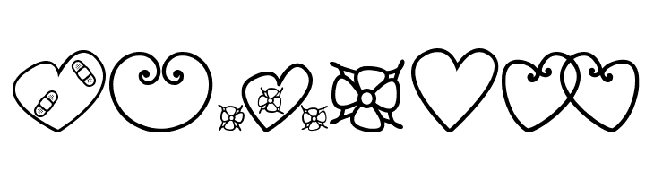 hearts and flowers for valentines  Free Fonts Download