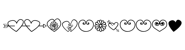 hearts and flowers for valentines  Free Fonts Download