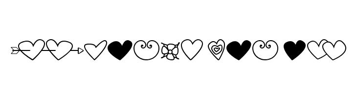 hearts and flowers for valentines  Free Fonts Download