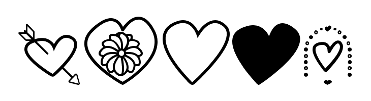 hearts and flowers for valentines  Free Fonts Download