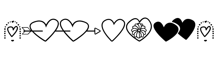 hearts and flowers for valentines  Free Fonts Download